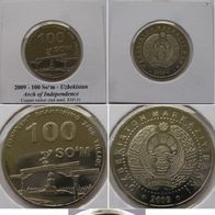 2009-Uzbekistan-100 Som-Arch of Independence