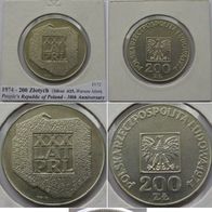 1974-Poland-200 Zlotych-silver coin-30th Anniversary of People´s Republic of Poland