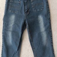 Tolle blaue Hose Jeans stone wash 3/4 lang in Größe S 32 34