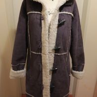 toller warmer Winter Mantel mit Kapuze Felloptik in grau in Größe M 38 NEU Vera Moda
