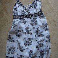 Sommer Trägerkleid Kleid weiß schwarz Blumen Größe 38 M XL von Clockhouse