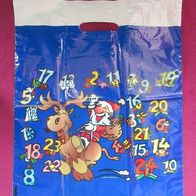 NEU Plaste Tüte Tasche Beutel Weihnachten Weihnachtsmann Adventskalender Einkauf