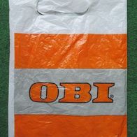 Plastik Tüte Einkaufstüte "OBI" 19,5 x 29,5 cm Einkaufs Tasche Trage Bag Sammler