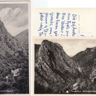 2 AK Roßtrappenfelsen mit Hirschgrund und Hotel s/ w von 1956 (?) und unbenutzt