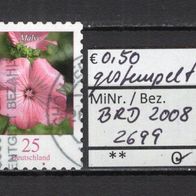 BRD / Bund 2008 Freimarke: Blumen (XVIII) MiNr. 2699 gestempelt
