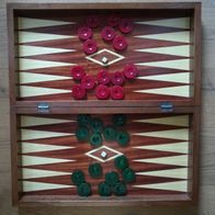 Backgammon , handwerklich sehr schöne Geschenkausgabe, Massivholz, Intarsien
