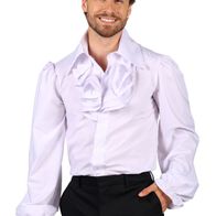 Foxxeo Piratenhemd Herren – Weißes Rüschenhemd, Mittelalter-Look, Für Karneval & LARP