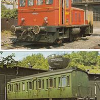 2 AK mit Diesel-Lok V3 und Abteilwagen Essen 2317 in Farbe - unbenutzt