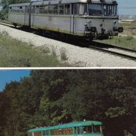 2 AK mit Schienenbus / Triebzüge (Spanien und Chiemgau) in Farbe - unbenutzt