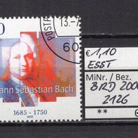 BRD / Bund 2000 250. Todestag von Johann Sebastian Bach MiNr. 2126 ESST
