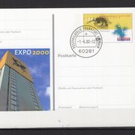 BRD / Bund 2000 Sonderpostkarte Expo 2000 Hannover PSo 69 gestempelt