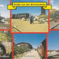 3 AK mit Dampfloks Brockenbahn u.a. Eisenbahnen im Harz - in Farbe - unbenutzt