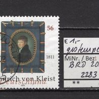 BRD / Bund 2002 225. Geburtstag von Heinrich von Kleist MiNr. 2283 gestempelt