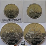 1995-Germany-10 Mark (D)-William Conrad Röntgen-silver coin-Proof