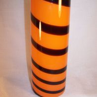 Orange-Schwarze Glas-Vase, 70er Jahre