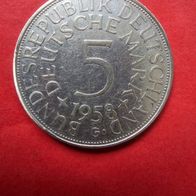 5 DMark Silberadler - Heiermann 1958 G Münze in 625er Silber