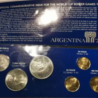 RA : Argentinien Münzsatz mit Silber zur WM 78 6170 Pesos