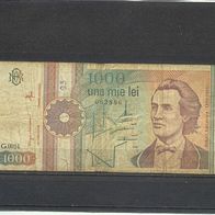 Rumänien 1000 Lei 09/1991 gebraucht K92