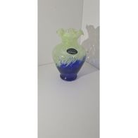 Kleine Blumenvase Blau/ Grün Murano Glas