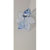 Blüte Weiß/ Blau Murano Glas (Dekoration)