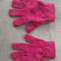 Kinderhandschuhe pink mit silber