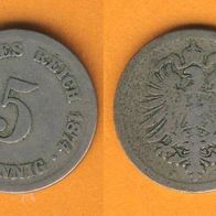 Kaiserreich 5 Pfennig 1874 F
