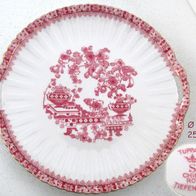 Tuppack Tiefenfurt China rot mit Goldrand * Kuchenplatte Tortenplatte Ø 25 cm