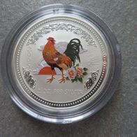 Australien Lunar Serie I Hahn 2 Oz Münze 2005 Color