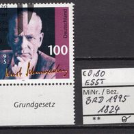 BRD / Bund 1995 100. Geburtstag von Kurt Schumacher MiNr. 1824 ESST Berlin
