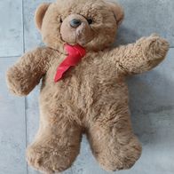 Teddybär Teddy Bär Stofftier braun, Maße ca. 50cm x 42cm, mit roter Schleife