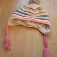neuw Pusblu Mädchen Winter Mütze Strickmütze Fleece gefüttert Bömmel 50/51 122 128