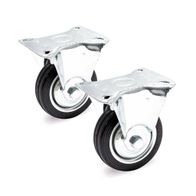Wiltec Lenkrollen Set 4x Transportrolle Vollgummirad 160mm 130kg Traglast - Leise Möbelrollen Mit Metallfelge Und Anbauplatte