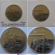 2004, Ukraine, 2 Hryvni - Football World Cup 2006 (Mintage:50,000)