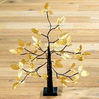 LED Dekobaum Dekofigur Leuchtbaum goldfarben Baum Gesteck 60 cm mit 24 LED´s