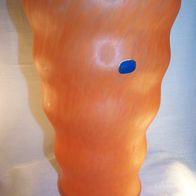 Alte Bohemia Glas-Vase, 60er Jahre, orange-marmoriert