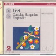 LISZT - Complete Hungarian Rhapsodies 2CD Philips Michele Campanella M/ M
