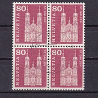 Schweiz MiNr. 708 Viererblock gestempelt M€ >1,20 #1267