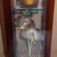 DL Glas Art Kerzenhalter Teelichthalter aus Glas dekorativ 20x11x6 einwandfrei erhalt