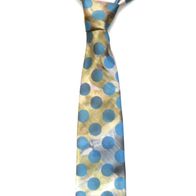 Krawatte Schlips oliv hellblau vorgebunden