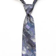 Krawatte Schlips grau lila vorgebunden