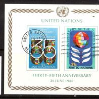 K506 - Vereinte Nationen (UNO) New York Mi. Nr. 346 + 347 = Block 7 o