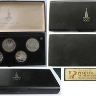 1978, USSR, a commemorative set 5 pcs proof silver 5-10 rubles „olympics” coins