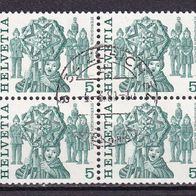 Schweiz MiNr. 1100 Viererblock gestempelt M€ >1,20 #1239a