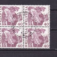 Schweiz MiNr. 1104 Viererblock gestempelt M€ >1,20 #1239b