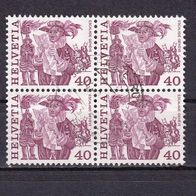 Schweiz MiNr. 1104 Viererblock gestempelt M€ >1,20 #1239d