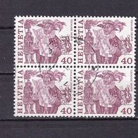 Schweiz MiNr. 1104 Viererblock gestempelt M€ >1,20 #1239g