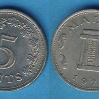 Malta 5 Cents 1976