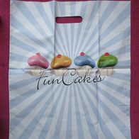 Plastik Tüte Einkaufstüte "Funcakes" 39 x 44 cm Einkaufs Tasche Trage Plast