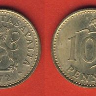 Finnland 10 Penniä 1972