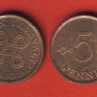 Finnland 5 Penniä 1963